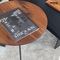 Meubles en bois au design moderne NORYA pour la maison Table d'appoint en bois massif noyer pour le salon