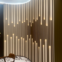 Panel de Chapa de Madera de Bambú con Textura de Madera Pura Moderna, Flexible y Adecuado para Efectos de Iluminación con Tiras LED DIY