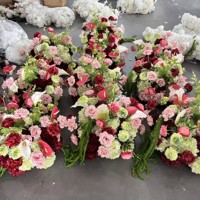 T-FT061 Nouveaux designs de boules de fleurs roses artificielles en soie de 70 cm pour centres de table, allées et décorations de mariage et d'hôtel