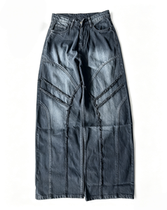 SOONREE High Waist Breathable <strong>Summer</strong> Jeans <strong>Women</strong> Frayed Patchwork Black Denim Pants Wide Leg Gothic Punk Streetwear <strong>Trousers</strong> - Product Image 1