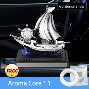 Adorno de Perfume para Coche con Forma de Barco de Resina, Energía Solar, Evaporación Natural, Sensor de Luz, Rotación, Fragancia Floral para Consola Central 31-60 - Product Image 2