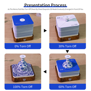 Regalo creativo Jarrón de porcelana 3D Modelo Azul Blanco Papel chino Arte Adorno de escritorio con luz LED - Product Image 5