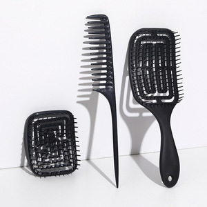 Amazon Hot Sale 3PCS As One Set Private Logo Multi Colors Vent Brush Wide Tooth Cutting Comb