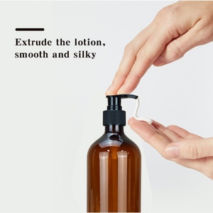 Bouteilles distributrices de cosmétiques en plastique PET 200ml 300ml 500ml, bouteilles de shampoing couleur thé, bouteilles de gel douche ambré, bouteilles de désinfectant pour les mains - Product Image 3