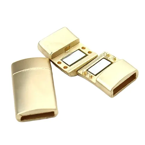 11x3mm baixo preço atraente superfície lisa cor ouro brilhante fivela de fecho plana para relógio fino e couro bandas
