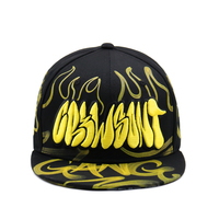 Gorra de Béisbol con Logotipo Personalizado, Estilo Graffiti Urbano, Impresión a Doble Cara, Hip-Hop, Unisex, Moderna, Visera Plana, para Fiestas al Aire Libre, con Diseño Floral