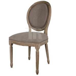 Chaise de salle à manger en bois rembourrée de style Louis XVI, design antique, pour maison ou restaurant - Product Image 5