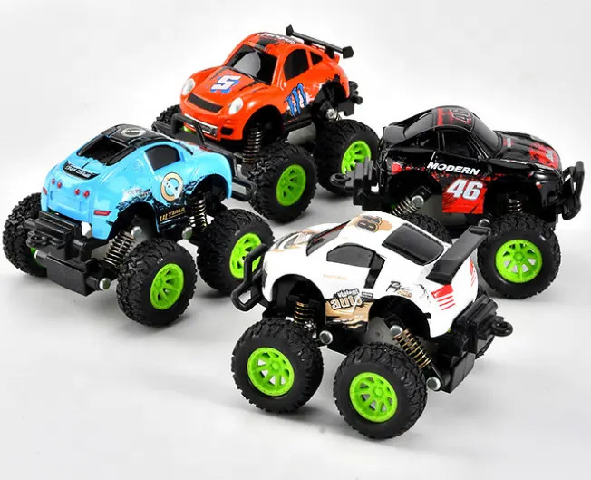 Mobil mainan Die Cast, mobil mainan edukasi miniatur tarik mundur dengan pegas menghindari guncangan 1:48 logam paduan