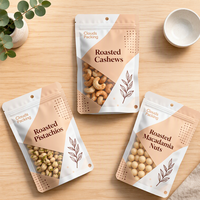 Op maat gemaakte kleurrijke hersluitbare zipstandpouch met transparant venster, food grade, voor gedroogd fruit, noten, verpakking, snack, retail, op maat gemaakt