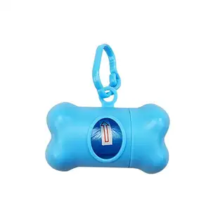 Sanan Pet Dog Poop Holder Rubbish Bags Case Bone Shape Garbage Dispenser Box Clean-up Bag Carrier Case with 15pcs Waste Bags