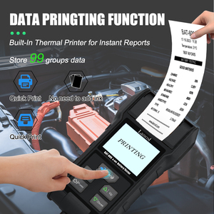 Lancol 40-3000cca Pin Tester với máy in 2.8inch màu LCD hiển thị pin Tester Checker 12V 24V 48V - Product Image 5