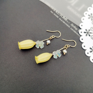 Nuevos pendientes de goma caídos Linglan, carillón de viento, fruta, pendientes largos de flores de cristal, pequeños pendientes de perlas de imitación frescas, bonitos pendientes - Product Image 3