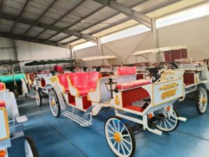 Carruaje de caballos blanco eléctrico de estilo victoriano 2024 con asiento Clarete, 4 ruedas de acero para visitas turísticas en blanco nuevo - Product Image 4