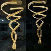 Lustre en cristal pour escalier à haut plafond, style français moderne, luxueux et élégant, luminaire suspendu pour hall d'hôtel, projet commercial haut de gamme