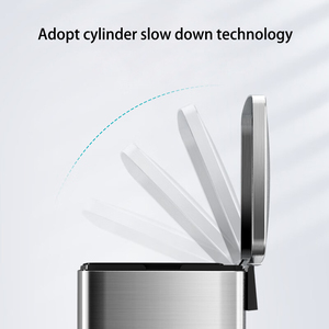 Thép không gỉ 60L kép ngăn rác có thể chân đạp bin với 2 chất thải Thùng nhà bếp tái chế bin - Product Image 4