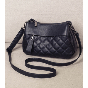 Sac à bandoulière ZENOS de luxe en cuir véritable avec texture cuir, design tendance, motif diamant, sac de transport sous le bras - Product Image 2