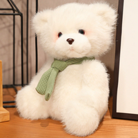 Ours en peluche à col croqué - Peluche super douce avec doublure en maille - Cadeau d'anniversaire - Compagnon anti-stress