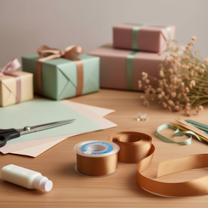 ริบบิ้นผ้าซาตินอิลัน 5.0 ซม. 25 หลา สีน้ำตาลอ่อน D-24 - Product Image 2