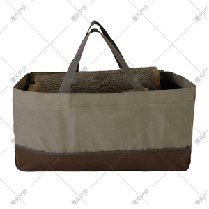 Khaki Coffee Logging Bag 600D Oxford Cloth Waterproof Firewood Transport Tool Bag Outdoor Use - Product Image 4