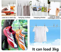 3.35 pouces multi-usages en acier inoxydable fil cordon épingles à linge utilitaire Clips crochets pour maison bureau épingles à linge
