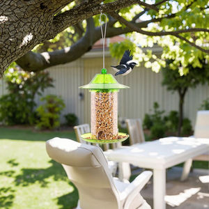 Mangeoire à oiseaux en métal et plastique suspendue, légère, 0,3 kg, pour cour et jardin, automatique, toutes saisons, nouvelle, transfrontalière - Product Image 3