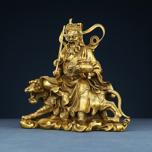 Figura de Zhao Gongming, Dios de la Riqueza, en Latón, Montando en un Tigre, Estatua de Feng Shui, Decoración de Interiores, Regalo para el Hogar u Oficina - Product Image 2