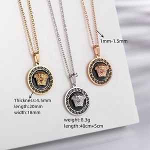 18K Gold <strong>Medusa</strong> <strong>Necklace</strong> <strong>Medusa</strong> Pendants Stainless Steel Mens Pendant <strong>Necklace</strong> - Product Image 2