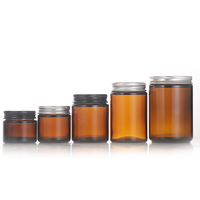 Versand bereit 1 Unze 2 Unze 4 Unze 8 Unzen 16 Unzen Braun glas Glas Kosmetik glas Kerzen glas mit Silber Schwarz Gold Aluminium Kappe
