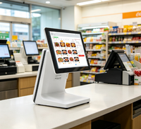 Sistema POS de Pantalla Única de 15.6 Pulgadas, Terminal de Punto de Venta para Minoristas y Restaurantes, Todo en Uno