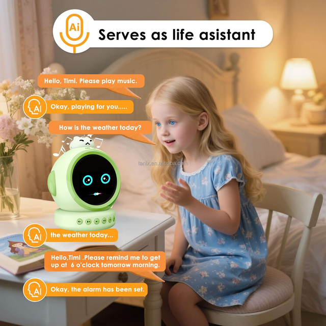 Smart AI Multi-function 10-Language Translation Dutch/Polish/Russian White Noise Temperature Alarm Clock Electronic Desk Clock