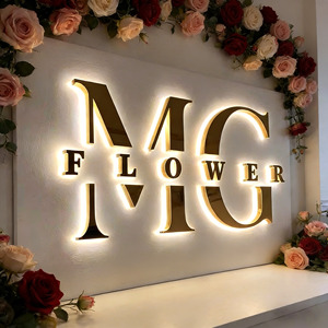 Insegna Luminosa LED Personalizzata per Decorazione Murale, Lettere Retroilluminate in <span class=keywords><strong>Metallo</strong></span>, Insegna 3D in Acrilico per Negozi e Attività Commerciali - Product Image 3