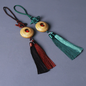 July 7th Bamboo Cinnabar Tassel Pendant <b>Car</b> <b>Ornament</b> Rearview Mirror Charm Unisex Gift Decor - Product Image 4