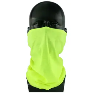 Neck Gaiter Supplier BSCI Polyester Neon Yellow Solid Color Tube Bandana With Custom Logo