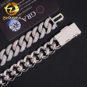 Collar Cubano Grande de 18 mm, Envío Rápido desde EE. UU., Plata 925 Chapada en Oro, Moissanita que Pasa la Prueba del Diamante, Estilo Cubano Pesado - Product Image 4