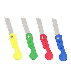 Folding Mini Utility Knife Stainless Steel Blade Plastic Handle Craft Paper Cutter Random Color Office Stationery Tool - Product Image 1