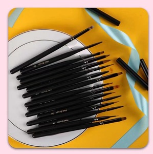 Profession elle UV Gel Polish Nagel Zeichenstift Werkzeug Schwarz Massivholz Acryl Ombre Nail Art Brush - Product Image 2