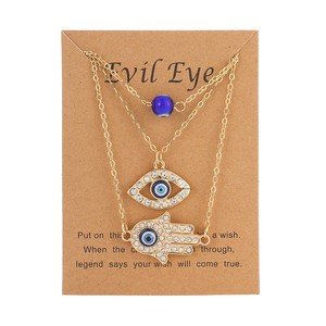 Collar vintage para mujer con colgante de ojo de diablo, bola de cristal, cadena de aleación, ojos azules y diamantes incrustados. - Product Image 4