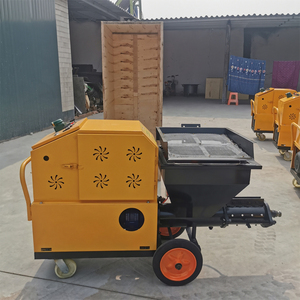 Machine à projeter du mortier jaune 100L avec trémie électrique et moteur pour usage en construction - Product Image 5