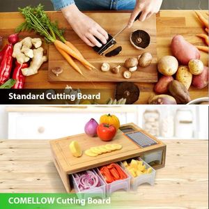 Hot Sell Eco-Friendly Modern Kitchen Large Chopping Juice Groove Bamboo Cutting Board Custom Logo Food Storage Tray <b>Kitchenware</b> - Product Image 3