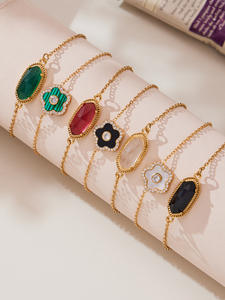 จี้สร้อยคอรูปดอกไม้ห้ากลีบ ดีไซน์ทันสมัย วัสดุสแตนเลสชุบทอง ประดับเพชรซิคอน พร้อมคริสตัลธรรมชาติเจียระไน - Product Image 4