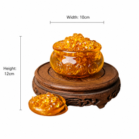 Bol à monnaie en verre Liuli de Zibo fait main de haute qualité, bassin au trésor, lingot d'or, ornement porte-bonheur Feng Shui, décoration pour la maison et le bureau