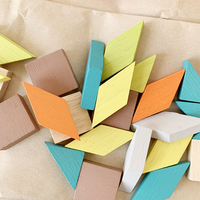 Lot de blocs en bois Montessori personnalisés pour enfants, mosaïque, cubes, bâtonnets de comptage, blocs de construction en bois, boîte en fer, motif cactus
