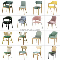 Chaise en bois rembourrée sans accoudoirs pour salle à manger, restaurant, salon, avec siège en cuir PU, chaise de salle à manger