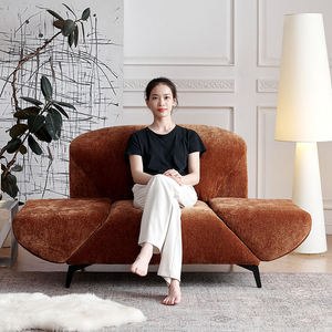 Sillón Individual de Tela Chenille Suave de Estilo Minimalista Italiano, Sofá Cama con Reposabrazos Ajustables para Sala de Estar - Product Image 6