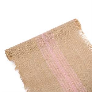 Venta caliente 100% camino de mesa de yute Natural Boho rústico a cuadros boda arpillera mantel camino de mesa de granja para comedor - Product Image 2