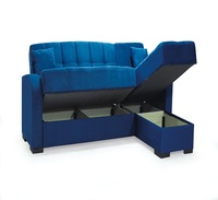 Ensemble de canapé-lit Design européen moderne en forme de L en tissu d'angle avec cadre en bois massif Dossier séparé Durable élégant Meubles de salon