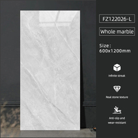 Carreaux de sol en porcelaine brillante d'approvisionnement direct d'usine 600x1200 Sol en faux grain de marbre pour usage intérieur Moderne pour salle de bain Villa
