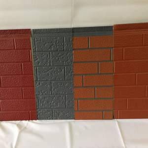Panel Dinding Eksterior Dekoratif Berbahan Busa Poliuretan (PU) Kustomisasi Pabrik, Panel Dinding Logam Motif Bata Tiruan, Panel Dinding Logam - Product Image 2