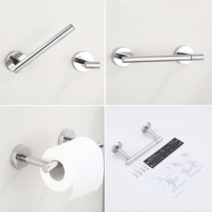 Soporte de papel higiénico Soporte de pared, soporte de rollo de papel higiénico pivotante de doble poste de acero inoxidable para baño, dispensador de papel higiénico - Product Image 3