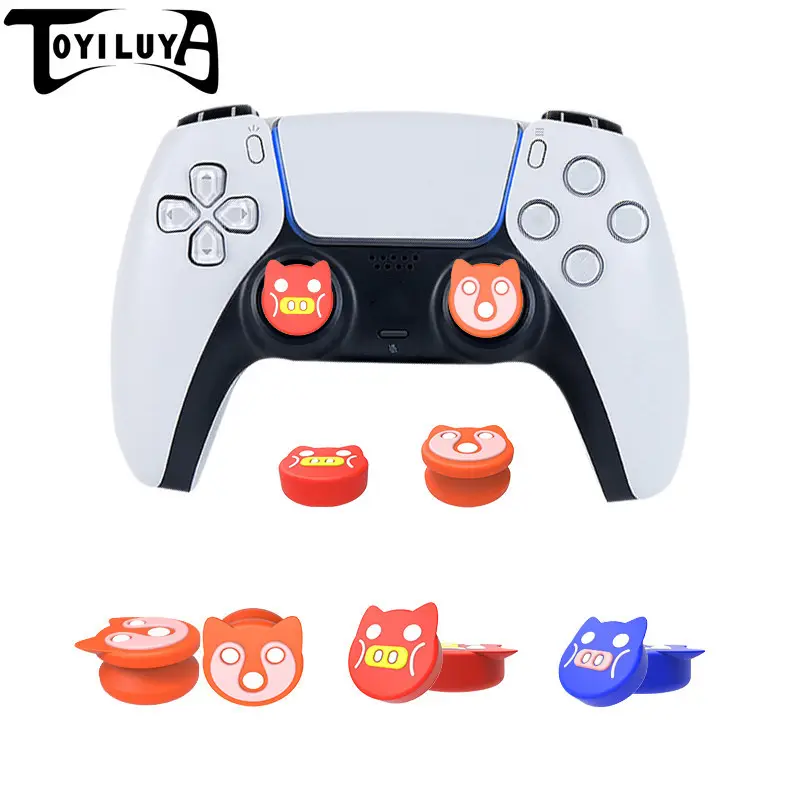 T14 Orange Shell Silicon Buttons Kit Set Mushroom Rocker Cap Thumb Stick Grip For Ps5 Ps3 Ps4 Controller